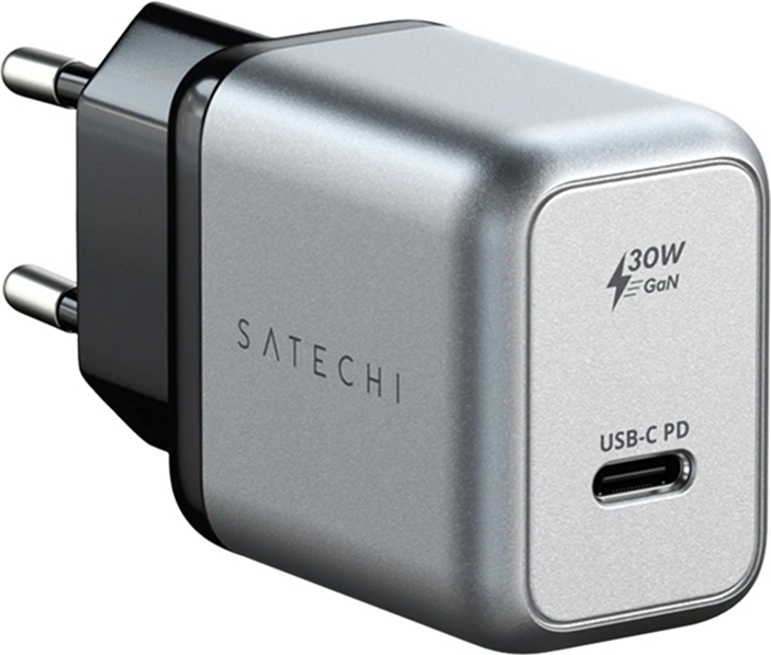 Сетевое зарядное устройство Satechi 30W USB-C PD Gan Wall Charger Space Gray